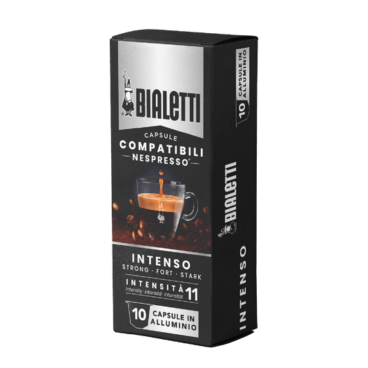 Bialetti Intenso Nespresso compatible capsules Quantity 100 per case $ 53.90 SKU F303308CAD-010