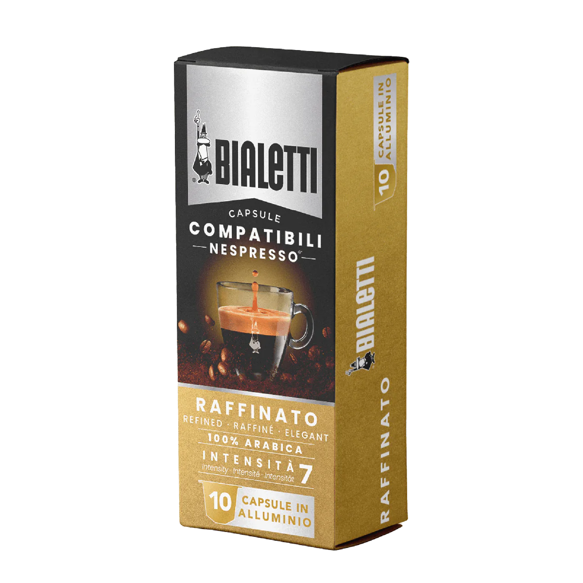 Bialetti Raffinato 100% Arabica Nespresso compatible capsules Quantity 100 per case $ 53.90 SKU CF303307CAD-010