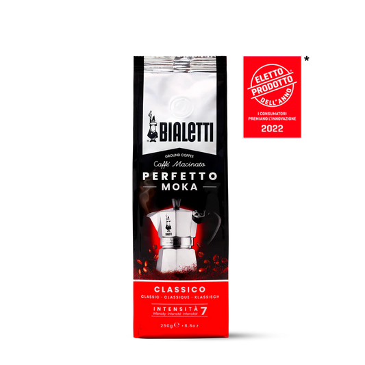 Bialetti Classico roasted ground coffee / café moulu Qty 250 grams 6 per case $ 46.74 SKU CF303164CAD-006
